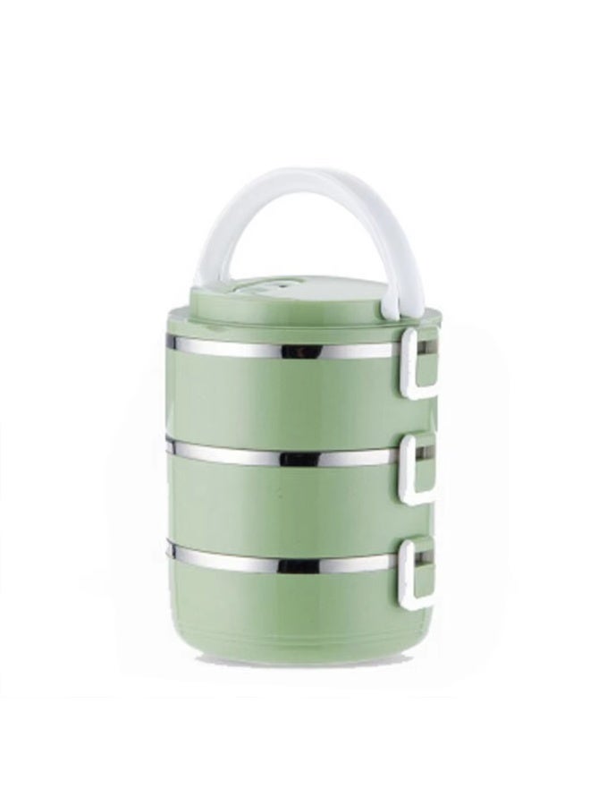 2.1L Stainless Steel Lunch Box with Portable, Leakproof, 3-Tier Stackable Thermal Design, Suitable for Children and Adults for Food Storage at School, Office, Home, and Picnics - Image 1